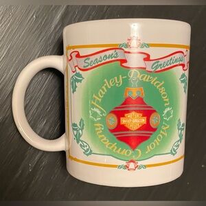 Harley Davidson Motor Cycles Seasons Greetings Christmas Coffee Mug Cup 1996